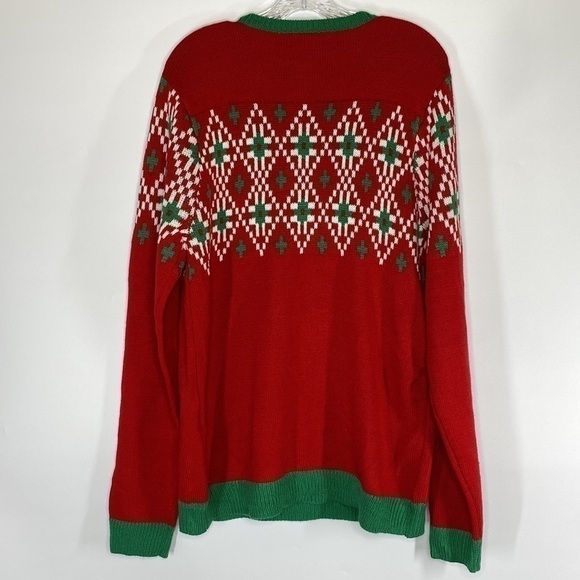 Holiday Time Christmas Cow Light Up Crewneck Sweater Size Large - Picture 2 of 7